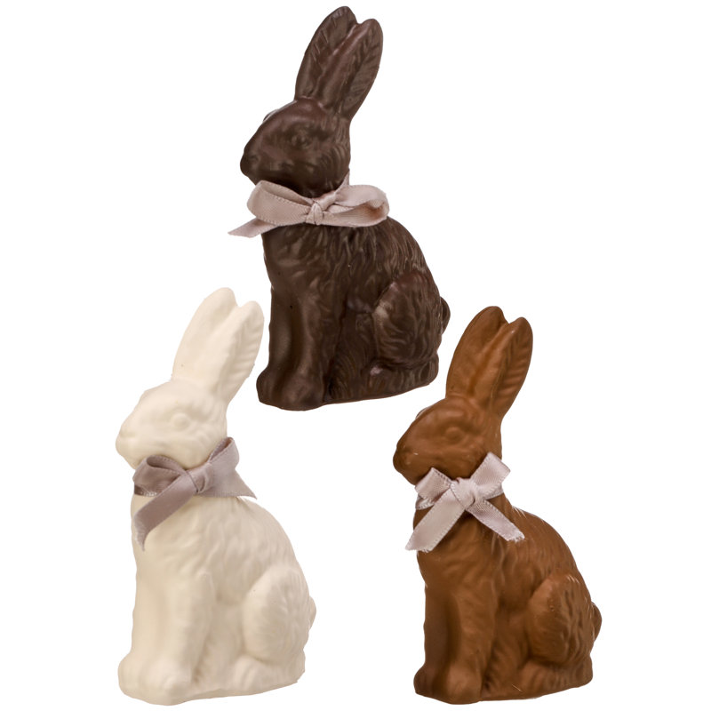 Lapin chocolat avec nœud 4 po 3