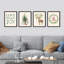 Couronne de Noël, cerf, bonhomme de neige, décor encadré sur papier, impression de 4 pièces-97770350-97770355
