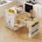 82.7 Inch Kitchen Island With Extendable Dining Table For 4-6 Person,Two-Tone Kitchen Table With Double-Sized Storage, Power Outlet, Kitchen Island With Storage 2 Drawers 2 Side Open Shelves