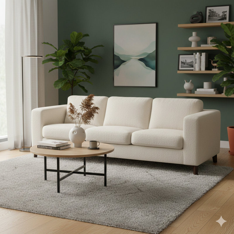 Sundar Sofa, 83cm H x 232cm W x 95cm D, Beige
