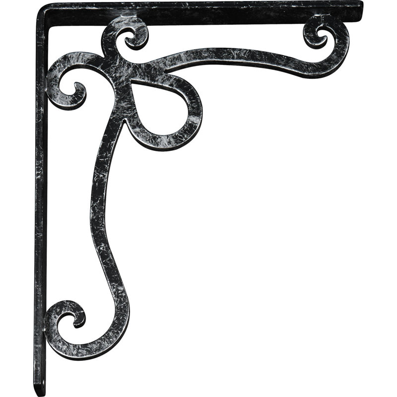 Support en fer forgé Orleans, Argent antique, H 12 po x l 1,5 po x P 10 po