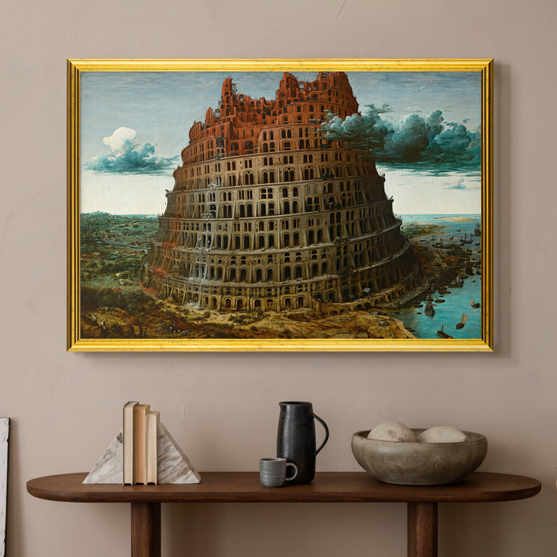 La tour de Babel, v. 1568 - Peter Bruegel l'Ancien - Toile encadrée sur mesure, 16x22 INNER SIZE, Framed Canvas