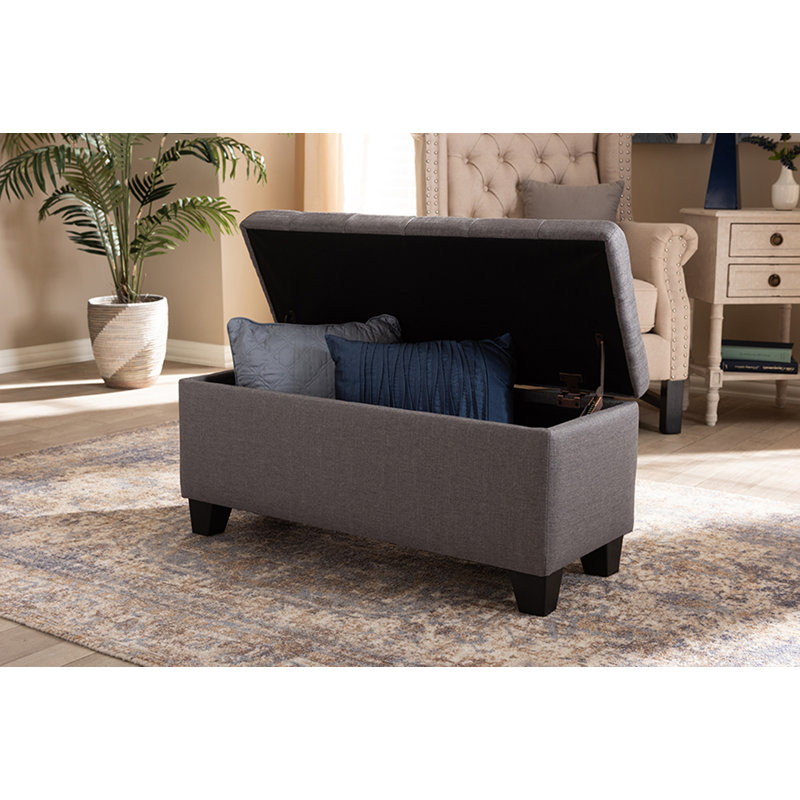 Repose-pieds rangement touffeté Kanyi, Gris