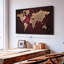 «Maroon World Map Wall Art»-1404668422