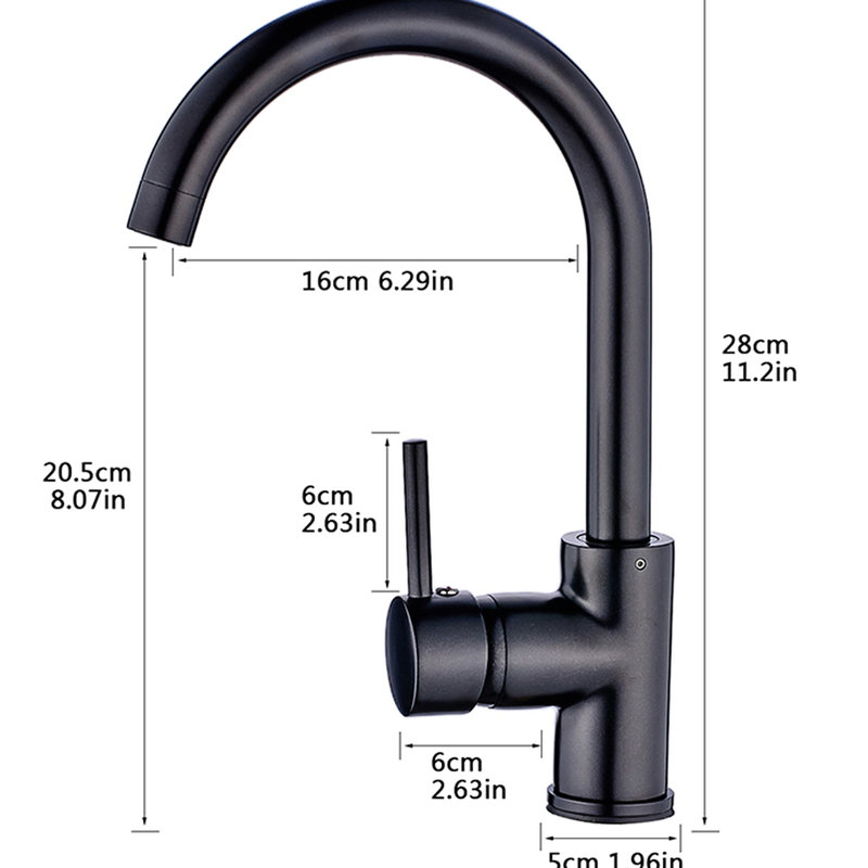 Modern Matte Black Kitchen Tap, Single Handle Stainless Steel Sink Faucet With Precise Control Handle, Commercial Tap Long-Lasting Durability And Functionality