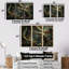 «Retro Gold Whirling Fractal - Fractals», ensemble d'art mural-722259837-722259808