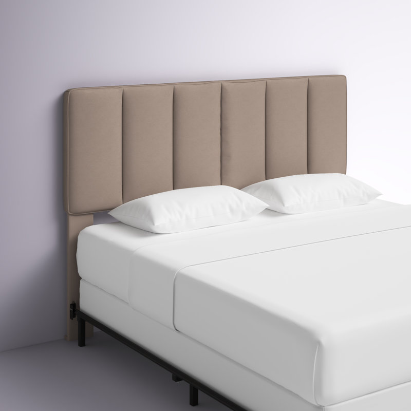 Tête de lit tapissier Liwanu, Double / grand, Gris plume