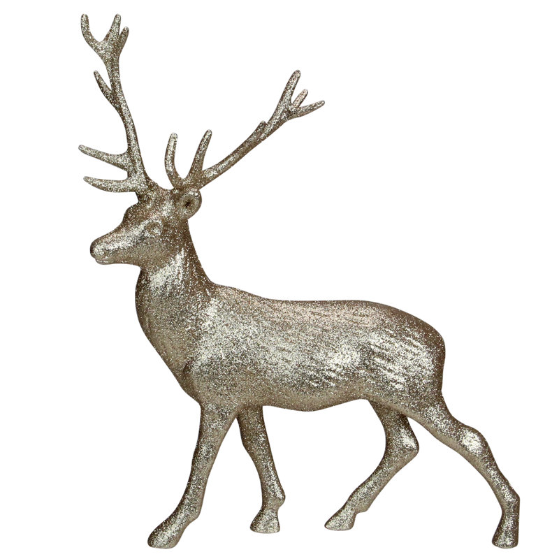 Figurine de Noël 10,5 "Sparkly Golden Reindeer