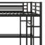 Lit mezzanine en métal avec cubes de rangement et tablettes, garde-robe et bureau en L