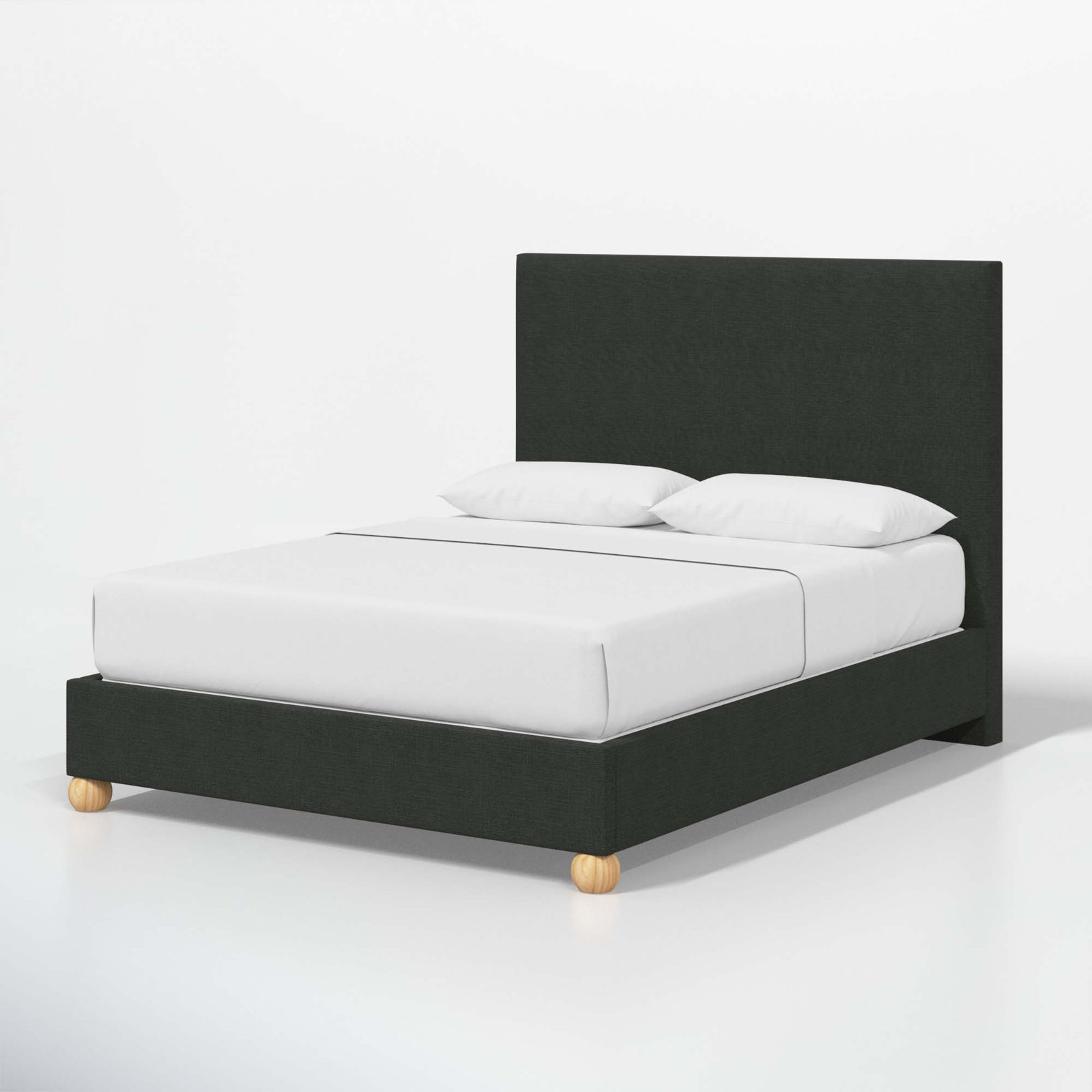 Benita Upholstered Bed, King, Linen Black Linen