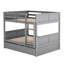 Lit superposé double polyvalent gris avec lit gigogne simple - Taille de style personnalisable dans les meubles de chambre à coucher-1365031763