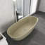 Baignoire à surface solide de 66,9 x 29,5 x 21,7 po, autoportante, finition mate, forme ovale, bonde centrale, confortable baignoire autoportante avec surface, sensation de luxe moderne