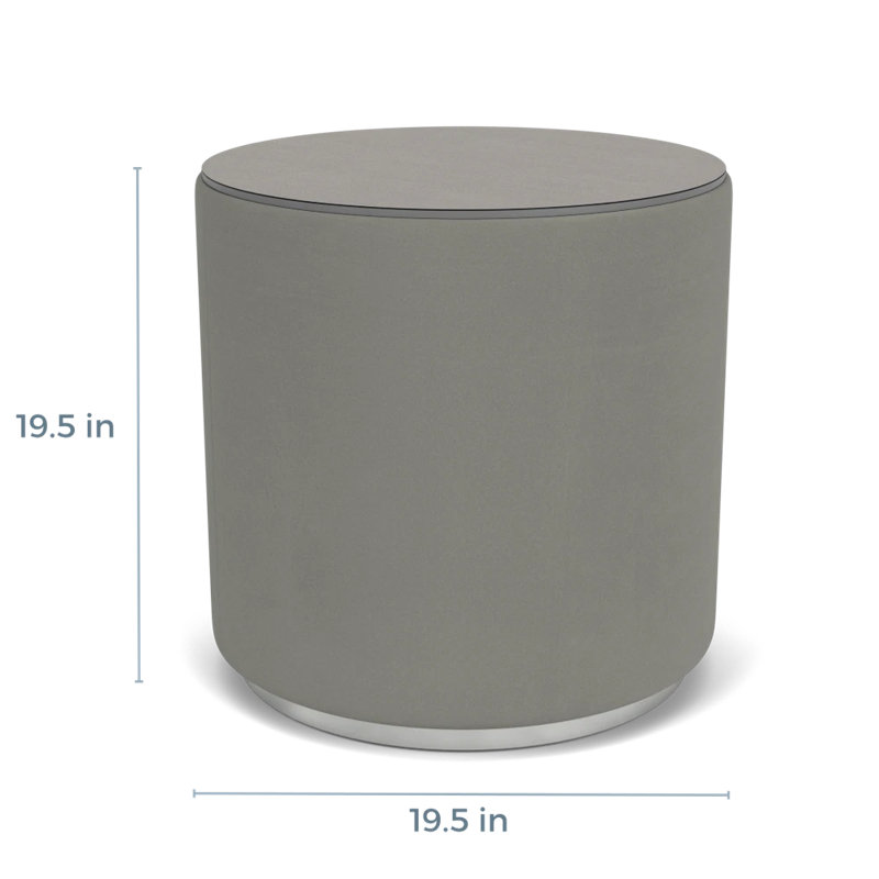 Table de réception avec plateau en stratifié Darsey, 20", Sergé sarrasin, Argent; colombe Patriot Plus