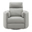 Fauteuil inclinable oscillant Sagen avec pivot, cuir gris