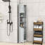 Grande armoire de coin autoportante Vanbrunt avec tablettes réglables et portes à motif rainuré-360668193