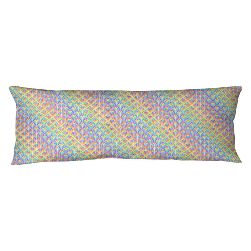 Coussin lombaire à rayures pastel, Bourre en polyester, Pastel