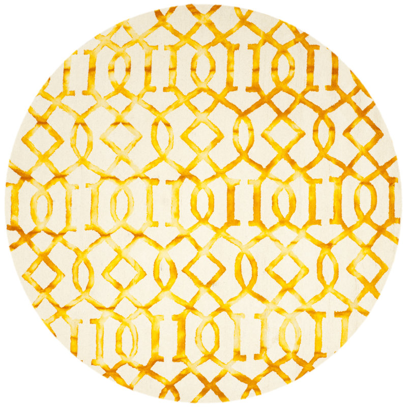 Lorna Hand Tufted Wool Geometric Rug, Round 7'