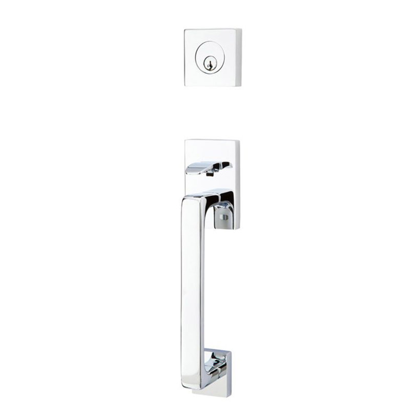 Entretoise tubulaire Emtek, Levier Helios, Chrome poli, Droitier