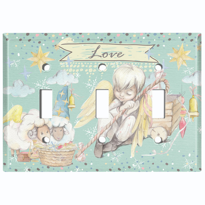 Plaque murale 3 lumières Angel Baby Love
