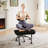 Teddy Fabric Ergonomic Office Chair With Back Support And Wheels Cross-Legged ADHD Adjustable Office Chair-108093195