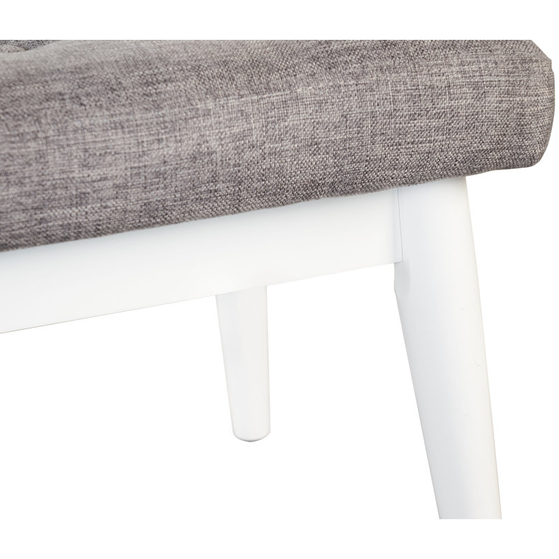 Union City Linen Upholstered Bench, White