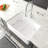Single Basin Ceramic Farmhouse Kitchen Sink with Basket Strainer