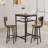 Bar Table Set With Backrest Stools & Partition, Kitchen Counter Height Dining Set-643473069-643473056-643473057