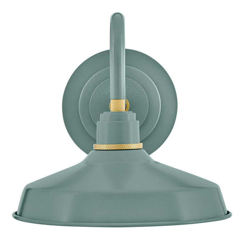 Hinkley Foundry Outdoor Gooseneck Barn Light Wall Lantern, Sage Green