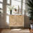 White and Gold Storage Cabinet with 2 Doors, Modern Buffet Sideboard Cabinet with Storage,Accent Cabinet for Living Room, Dining Room, Entryway
