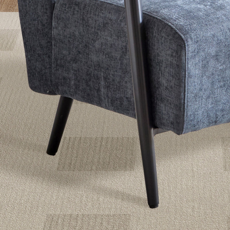 Fauteuil d'appoint rembourré avec structure en métal, Polyester gris foncé