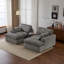 Double méridienne intérieure, canapé-lit rembourré surdimensionné pour l'intérieur, canapé-lit luxueux à assise profonde, causeuse modulaire, causeuse en velours côtelé pour le salon, aucun assemblage requis-2004597197