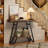 40.5" Narrow Industrial Console Table, 2-Tier Metal Frame，Rustic Brown+Black-849440081
