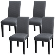 Shatex Black Stretch Dining Chair Covers Set of 4-Washable Chair Slipcovers  CCB4P - The Home Depot