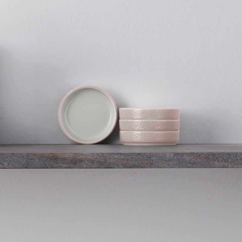 Noritake Colortex Stone Stax Mini Plates, 3-3/4", Blush
