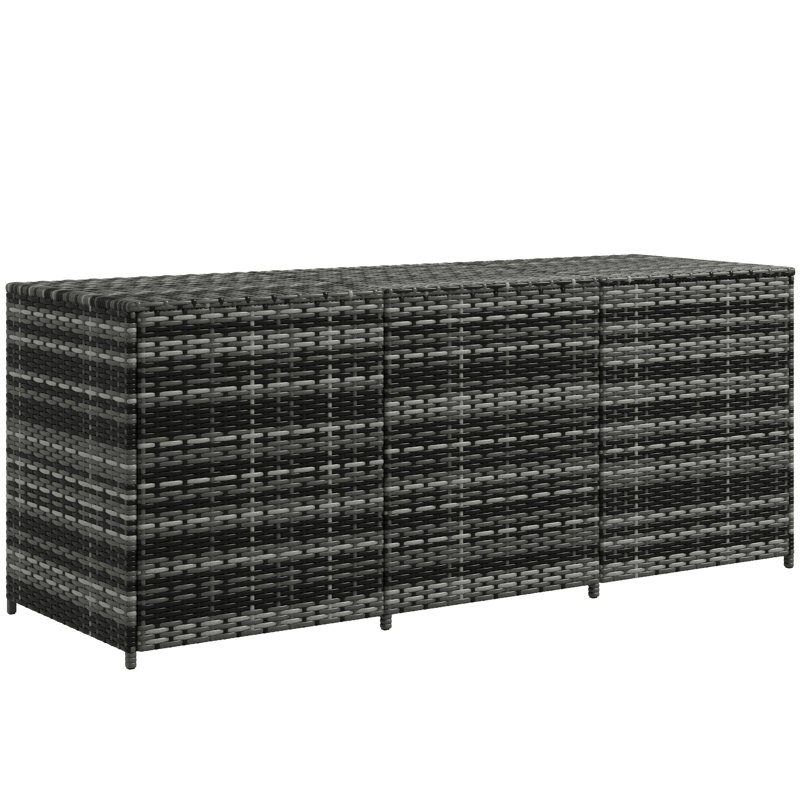 Boîte de rangement d'extérieur de 175 gallons avec doublure intérieure Outsunny, Gris