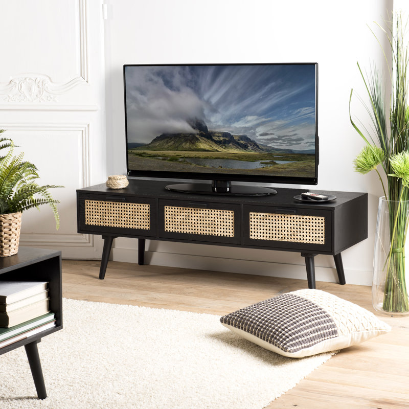 Chattooga Unfinished TV Stand for TVs up to 50", Black/Oak