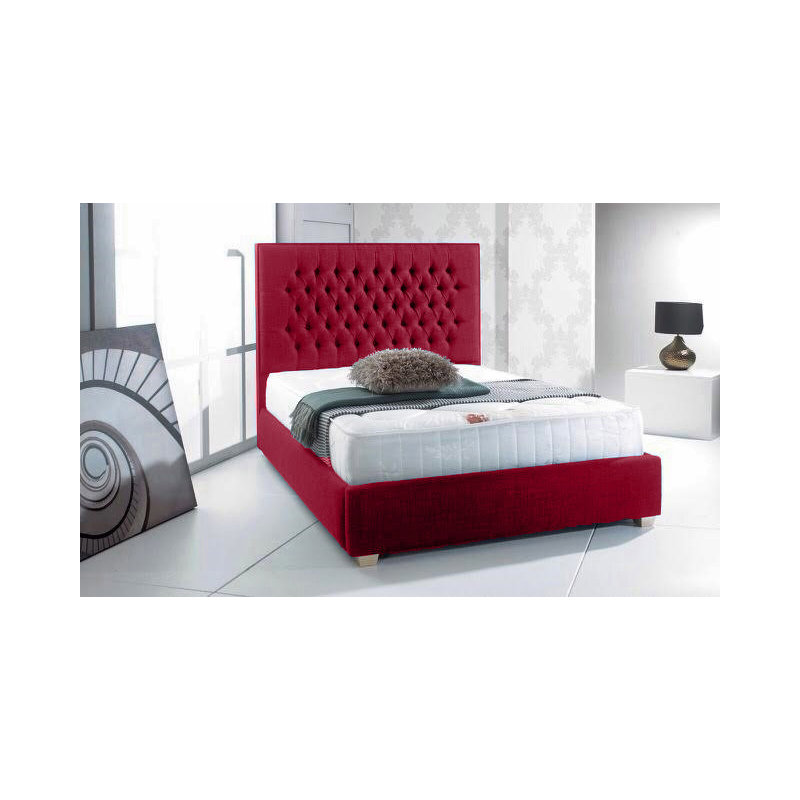 Upholstered Bed, Red, Kingsize (5')