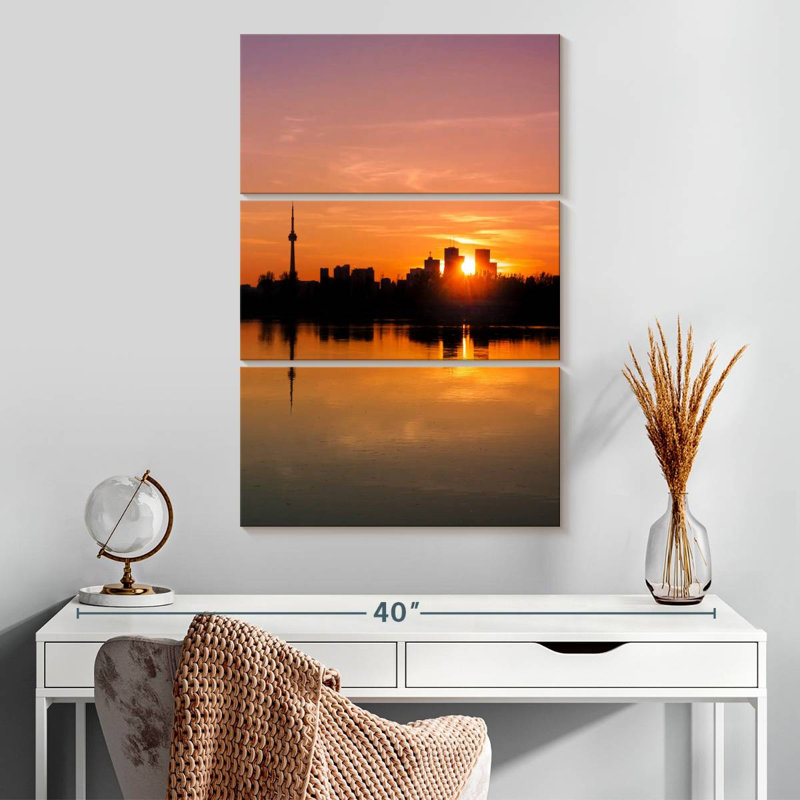Sirci Leslie Street Spit, Toronto, Canada, coucher de soleil, H 32 po x l 20 po