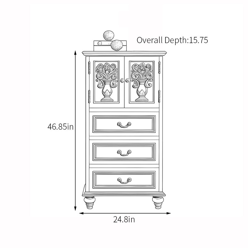 Rustic American style multi-purpose accent cabinet, Black