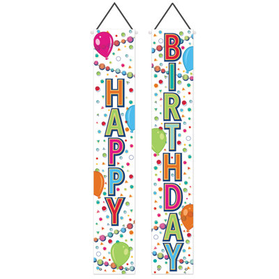 Ensemble de panneaux de porte en tissu Happy Birthday
