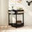 Unique Half Moon Design End Table With Sliding Rattan Door,Elegant Semi-Circle Entryway