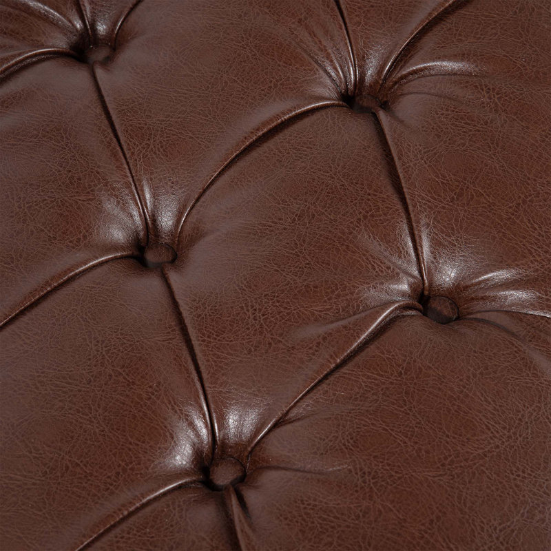 Banc de rangement en similicuir, Brun foncé