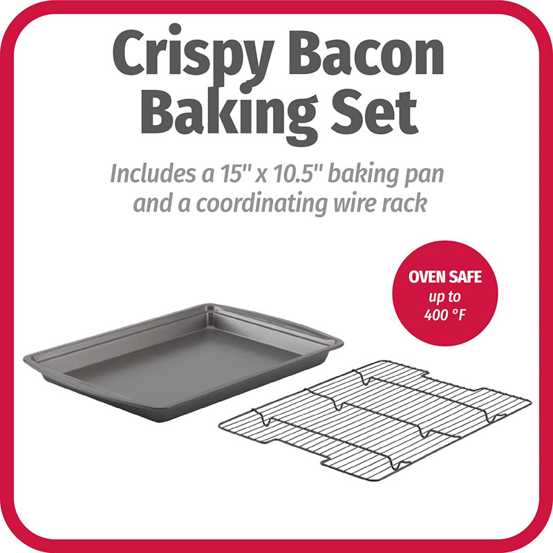 15" x 10.5" Nonstick Carbon Steel Baking Pan with Rack