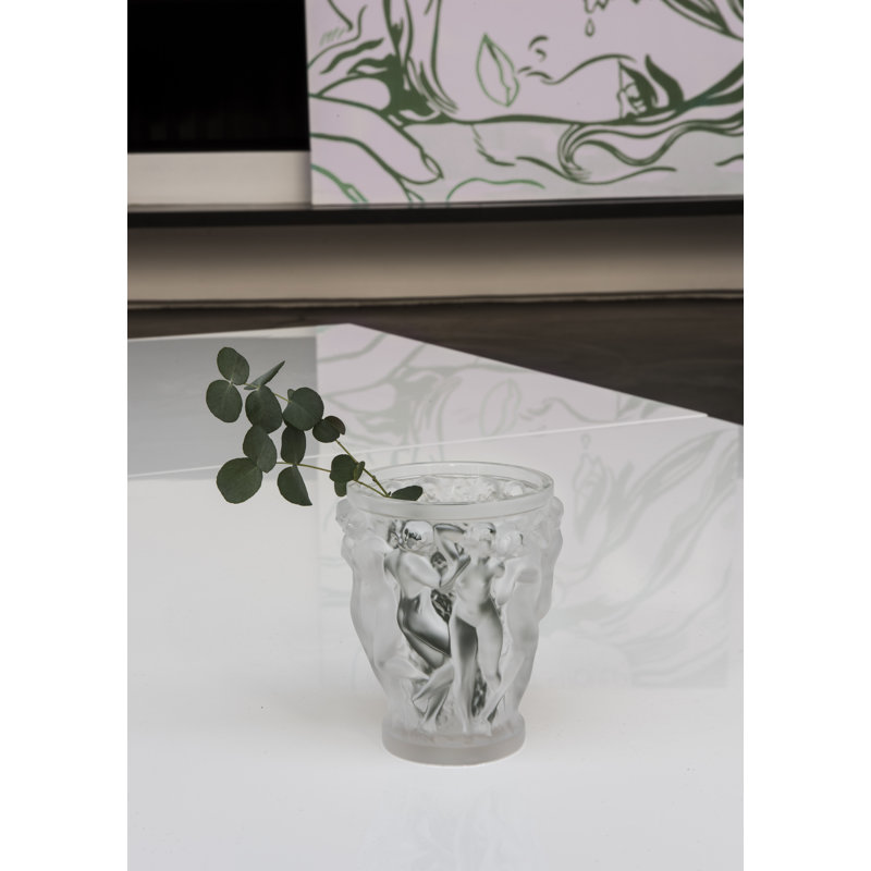 Bacchantes Handmade Crystal Table Vase, 5.75" H x 4.84" W x 4.84" D, Clear
