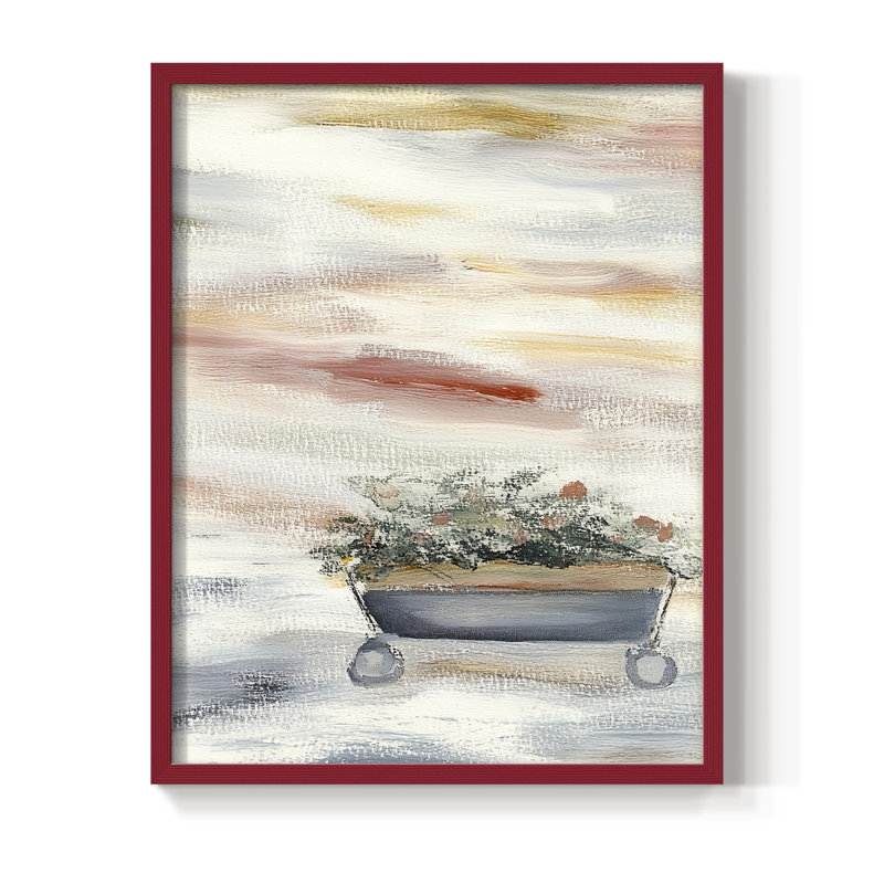 «Christmas Holiday Art CCXLIV», reproduction d'art encadrée - bois massif, H 11 po x l 9 po, Rouge