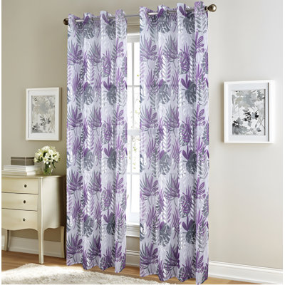 Hopkins Metallic Foil Leaves Window Curtain