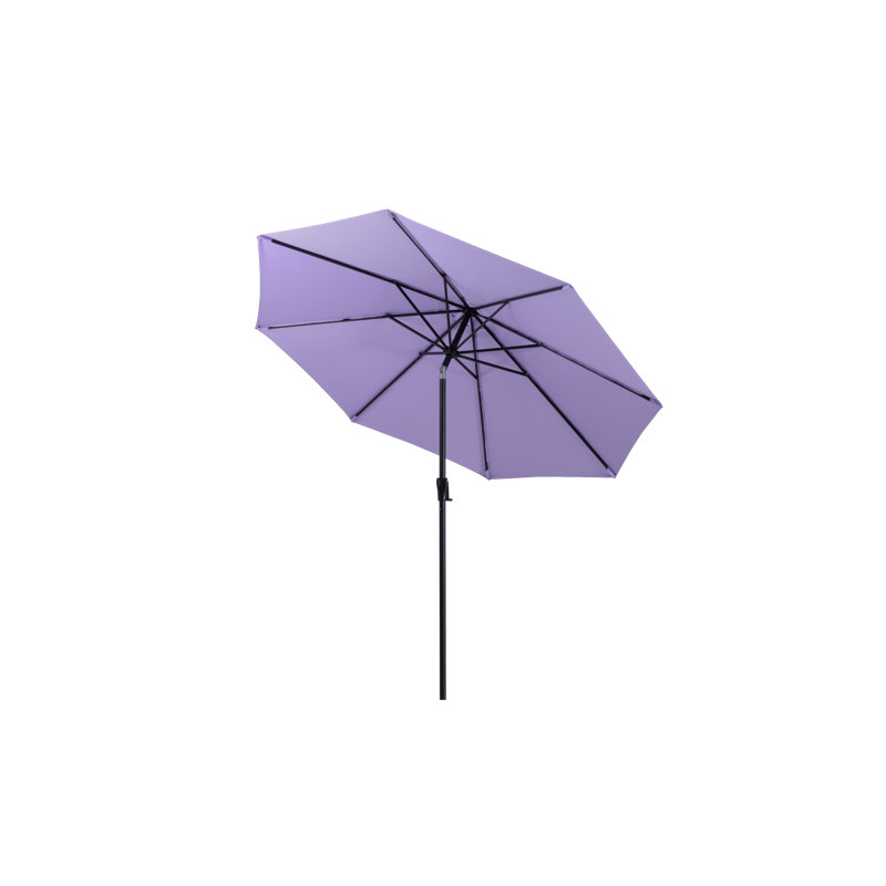 Parasol de patio de 9 pi avec manivelle Devyn, mât en aluminium et 8 nervures en acier pour terrasse, bord de piscine, cour