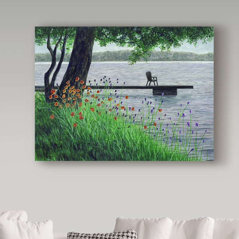 «River View» par Ezichi, reproduction de peinture à l'huile sur toile tendue, H 14 po x l 19 po