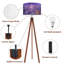  Lampe sur pied trépied Fantasy Winter Village Snow Covered Homes Crescent Moon