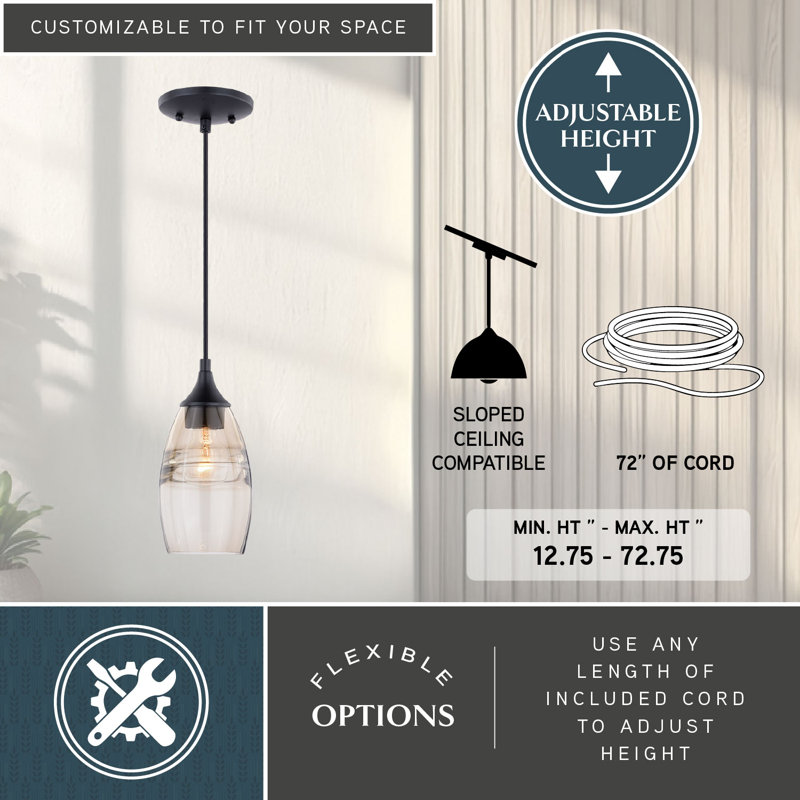 Finja 1 - Light Single Pendant, Oil Rubbed Bronze